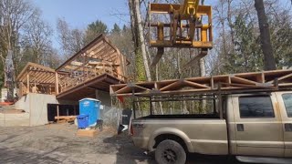 Modern House Part 13- Rolling roof and floor joists plus stairs to the top floor.