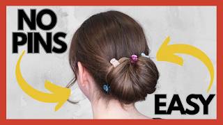 1 Minute chignon bun hairstyle for medium length hair