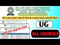 Ug last year merit list  expected cutoff of 2021  igntu amarkantak admission 2021  igntu entrance