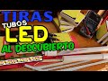 TODAS LAS TIRAS DE LOS TUBOS LED AL DESCUBIERTO