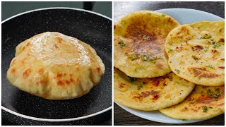 15 Minutes Butter Naan Without Yeast,Curd,Egg & Oven | Easy Butter Naan Recipe | Tstove