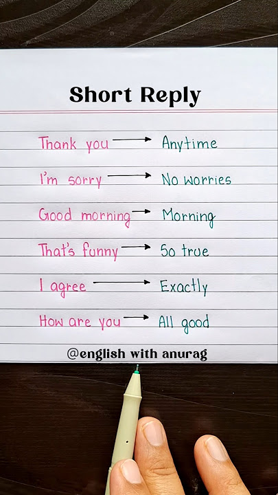 Short Replies 👨‍🏫 🔥 #english #grammar #education #englishlanguage