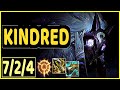 KINDRED VS DIANA - 7/2/4 KDA JUNGLE GAMEPLAY