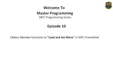 CMenu Member functions to "Load and Set Menu" in MFC FrameWnd