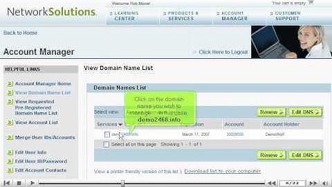 Update your DNS at NetworkSolutions.com by VodaHost web hosting