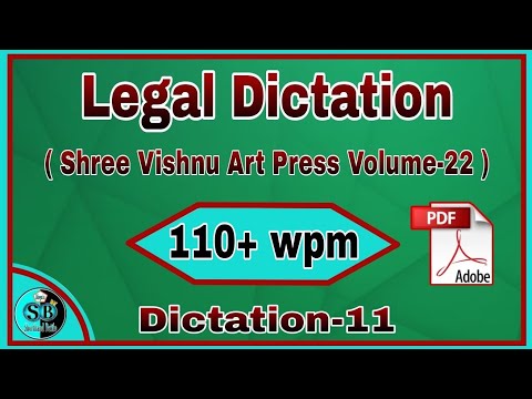 Legal dictation 110+ wpm Exercise-11 Volume-22 ll Legal court dictation 110+ wpm l Legal matter 110+