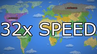 Russia vs USA. 32x Speed -  WorldBox Timelapse