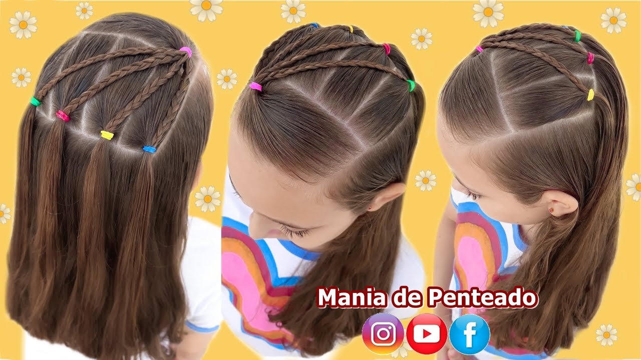 Penteado Infantil Fácil com Tranças e Cabelo Solto | Easy Hairstyle with  Braids for Girls - thptnganamst.edu.vn