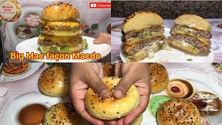 Burger Big Mac façon Macdo de A à Z برجر على طريقة ماكدونالد مع الصلصة السرية و خبز البرجر الناجح