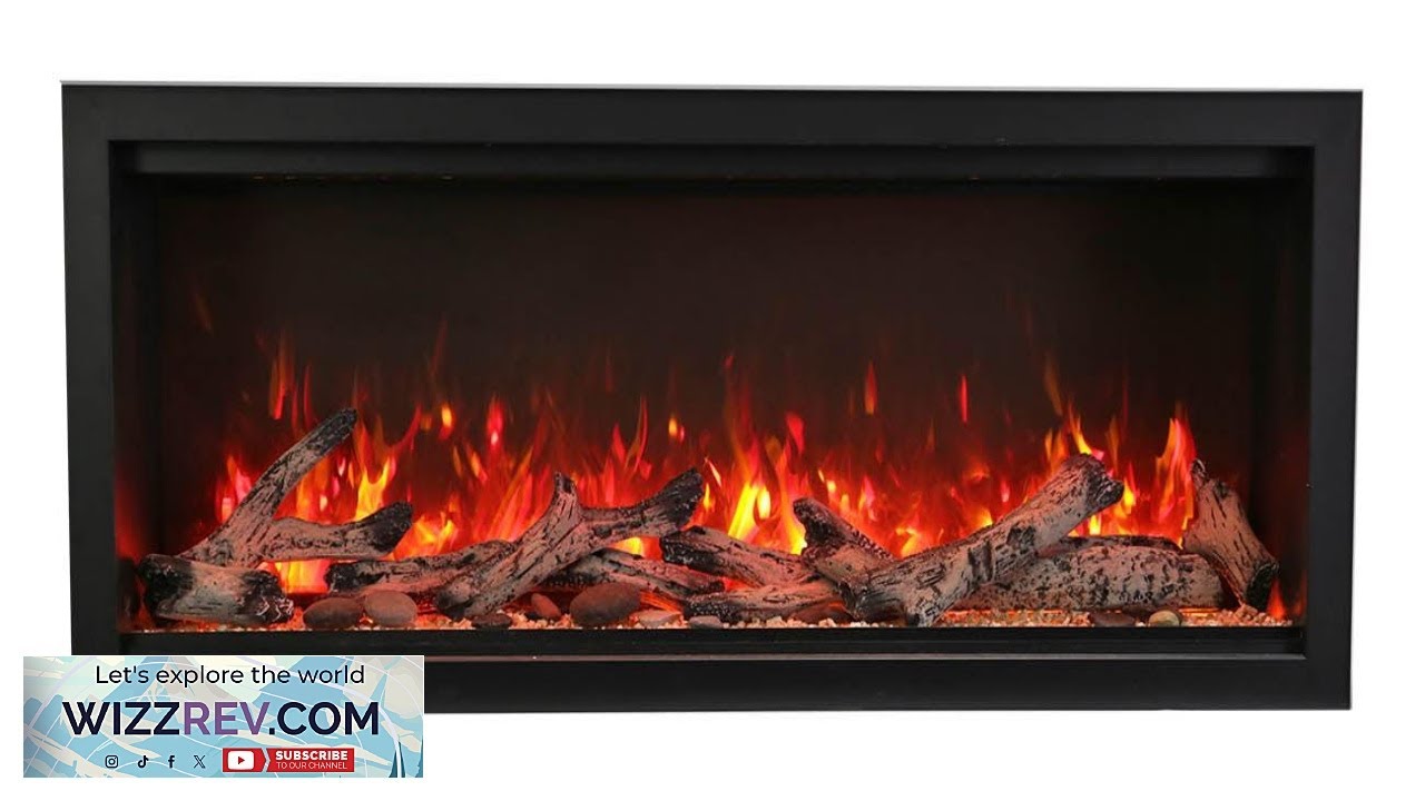 Amantii 42 Extra Tall Symmetry Steel Surround Electric Fireplace