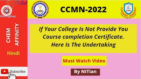 If Your College Is Not Provide You Course Completion Certificate Then Here Is The Undertaking