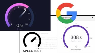 Speedtest by Ookla vs google Internet speed test