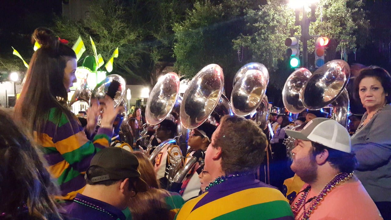 Alabama State University marching band at Bacchus Parade Mardi Gras