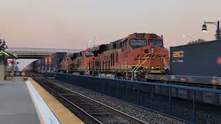 BNSF 🚂4 X 3 ENGINES DOUBLE STACKED HEADING EAST TRACK 1