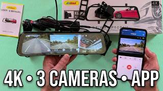 ANDOWL Q-CA504 4K Dash Cam Unboxing & Viidure App Setup | 3-Camera Car DVR 170°