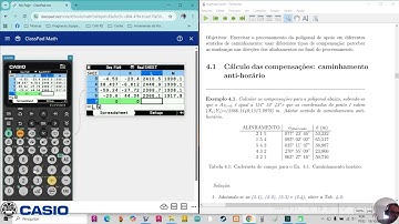 Exemplo 6.1(d): Coordenadas finais e reconstituição da poligonal na fx-CG100