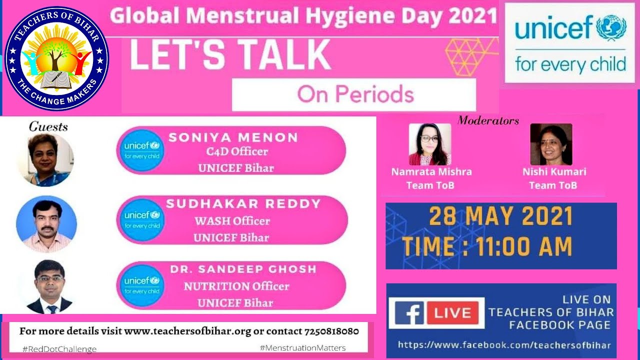 ToB program Let's Talk on Periods with Team UNICEF | Menstruation Matters | Red Dot Challenge