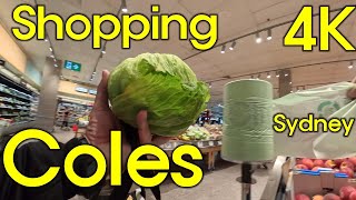 Shopping Coles, Sydney, Australia - 4K