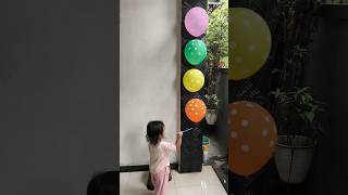 Adik Hana sudah Berani' Meletuskan balon udara Duaaar Yeay🎉🥳 #shortsvideo #meletuskanbalon #balloon