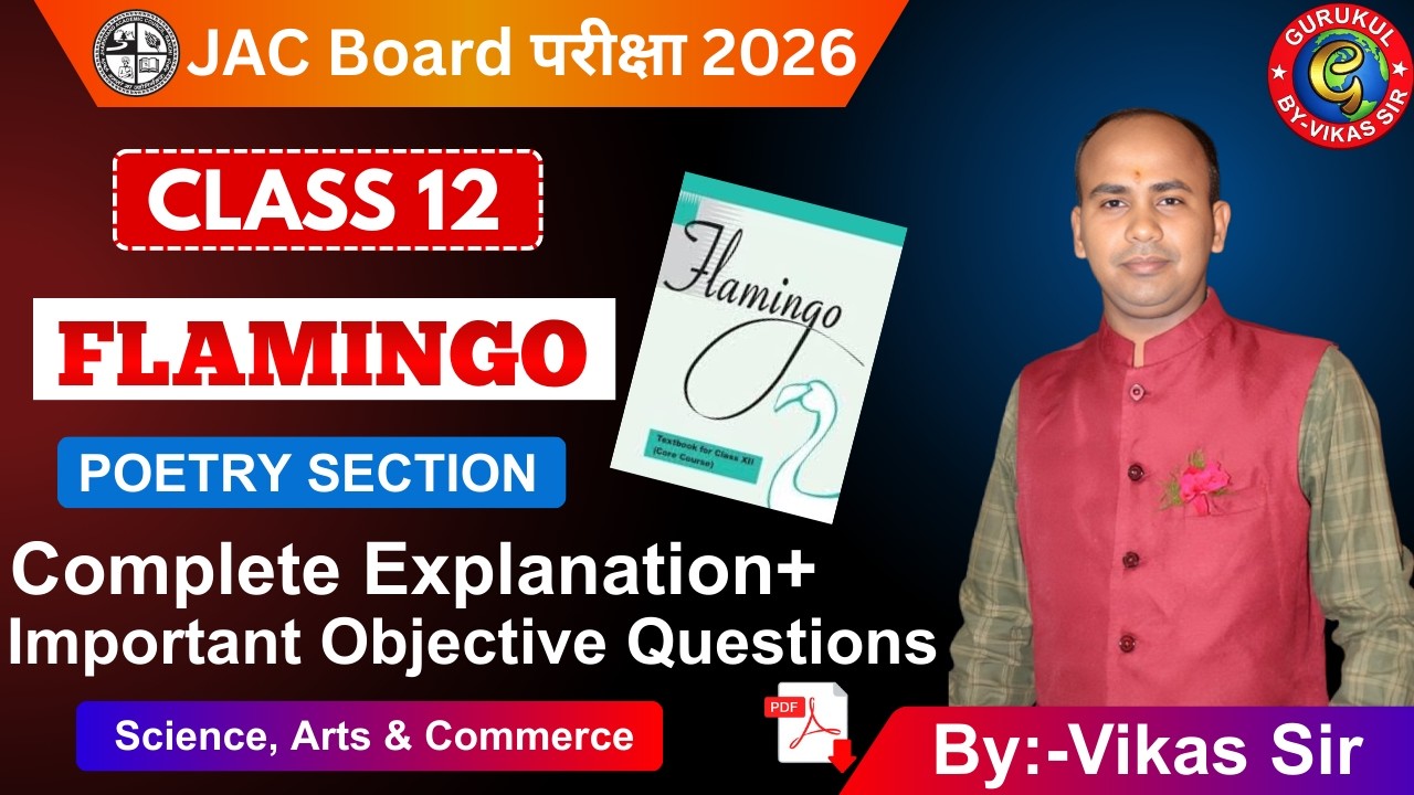 JAC Board 2026 | Class 12th English Important Objective Question | Flamingo Poetry Section |