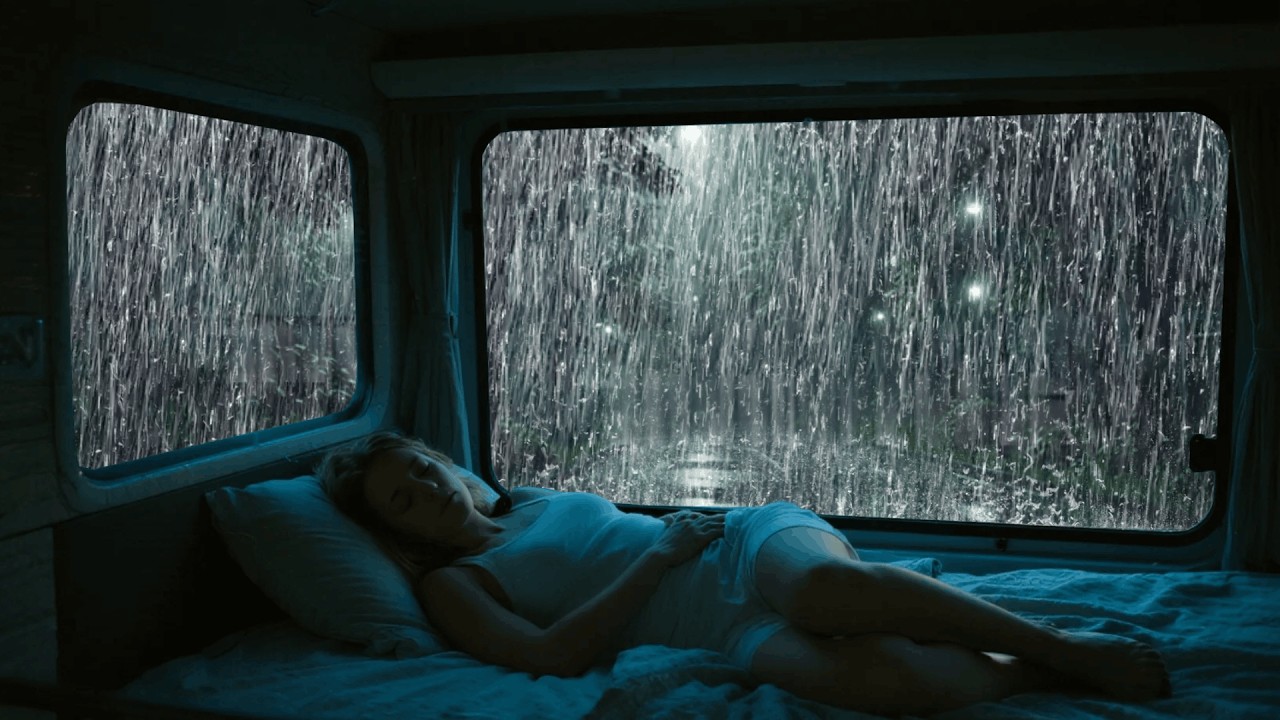 Rain Sounds for Sleeping ⚡ Cozy Car Rain & Gentle Thunder for Deep Night Sleep and Tension Release