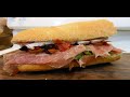 Goat cheese and prosciutto sandwich