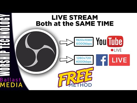 Free method - OBS live stream to Facebook and Youtube at the same time!