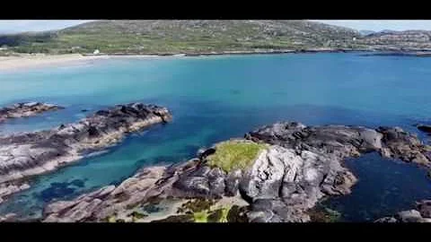 Derrynane beach and Sneem town from above