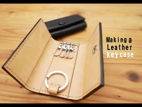 レザークラフト 型紙付き キーケースの作り方 Leather Craft Free Pattern Making A Leather Key Case Youtube