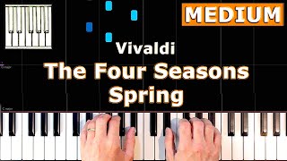 Vivaldi - Four Seasons - Spring - Piano Tutorial Easy