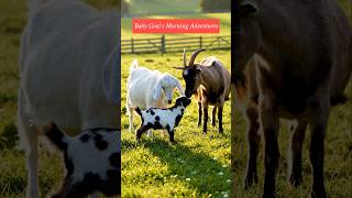 Hopping into the Day! Baby Goat’s Morning Playtime Adventures 🐾🎀 #goat  #viral #trending #love #care