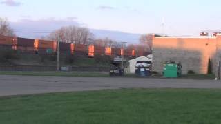 Huge CSX S163 Double Stack Train Westbound on Raised Tracks