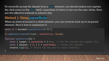 How to Retrieve dataset Information from a tr Element in React