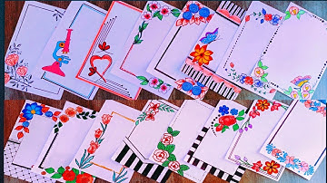 20 AMAZING BORDER DESIGNS /PROJECT WORK DESIGN / FRONT PAGE DESIGN FOR ASSIGNMENT @Poojacreation1