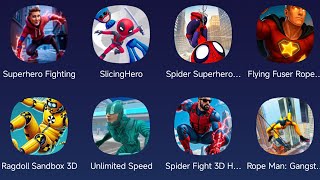 Superhero Fighting,Slicing Hero,Spider Superhero,Flying Fuser Hero,Ragdoll Sandbox,Spider Fight 3D screenshot 5