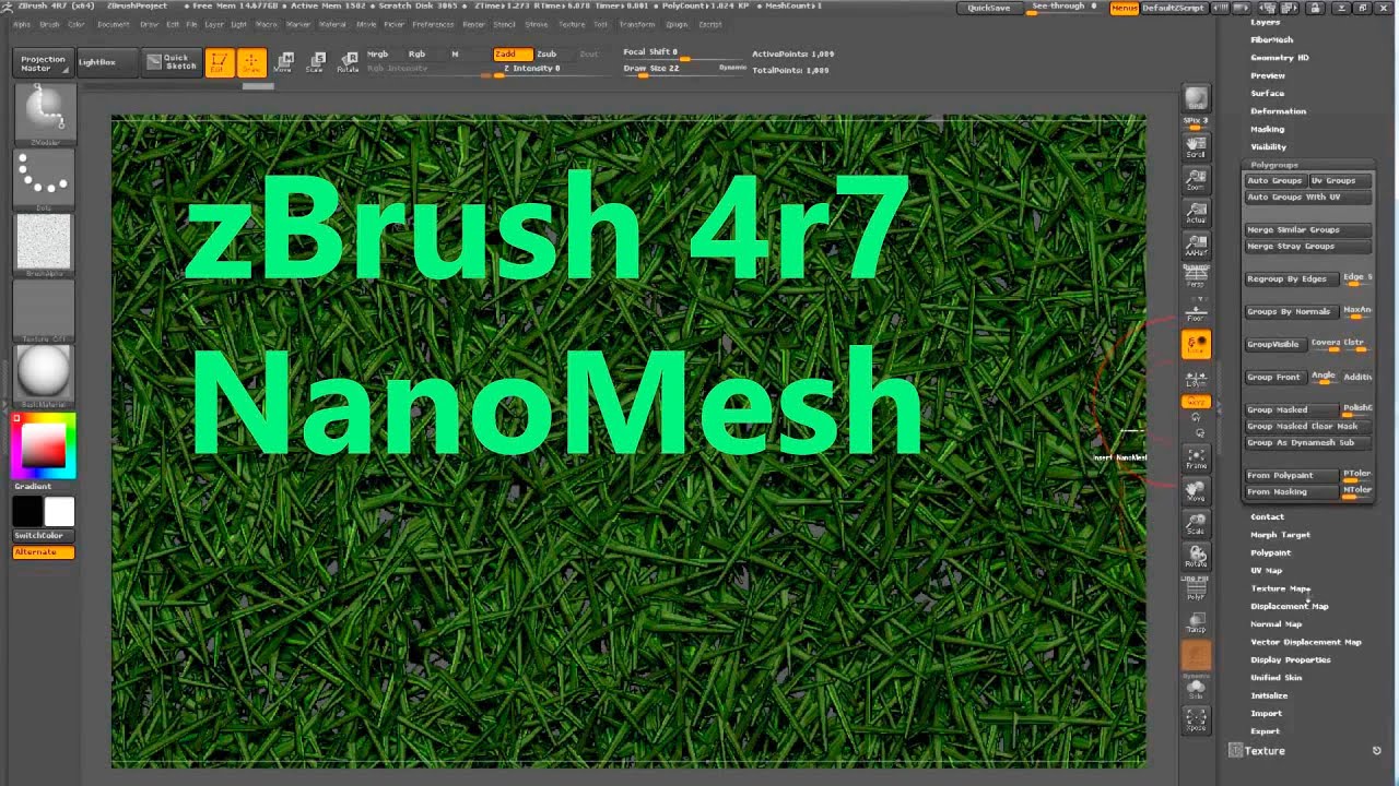 zBrush NanoMesh tileable textures - YouTube