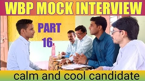 WBP mock interview||wbp constable||interview||2020