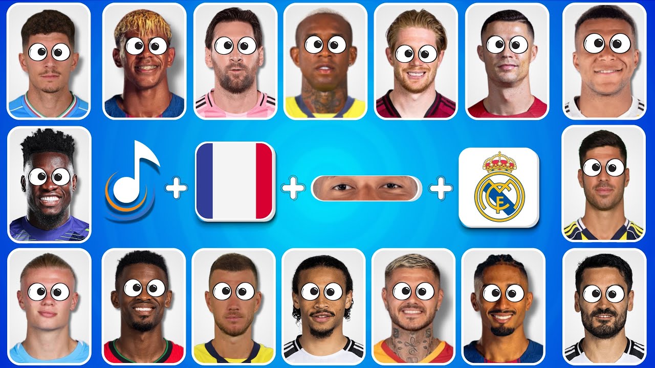 خَمِّن اللاعب من الأغنية والجنسية والعينين والنادي! 🎵👀🔥(رونالدو – ميسي – نيمار)