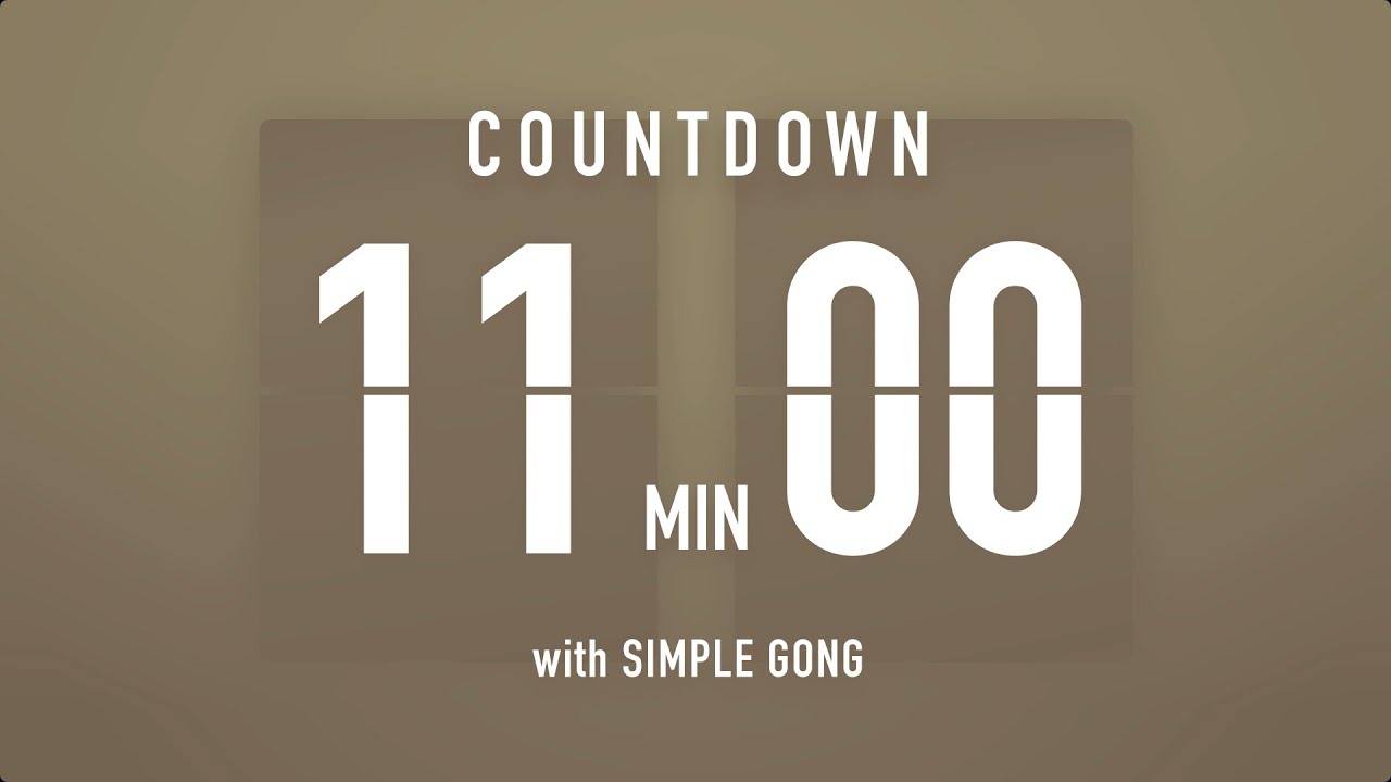 11 Minute Countdown Timer ⏳ Flip Clock with Simple Gong 🦂🔔 - YouTube