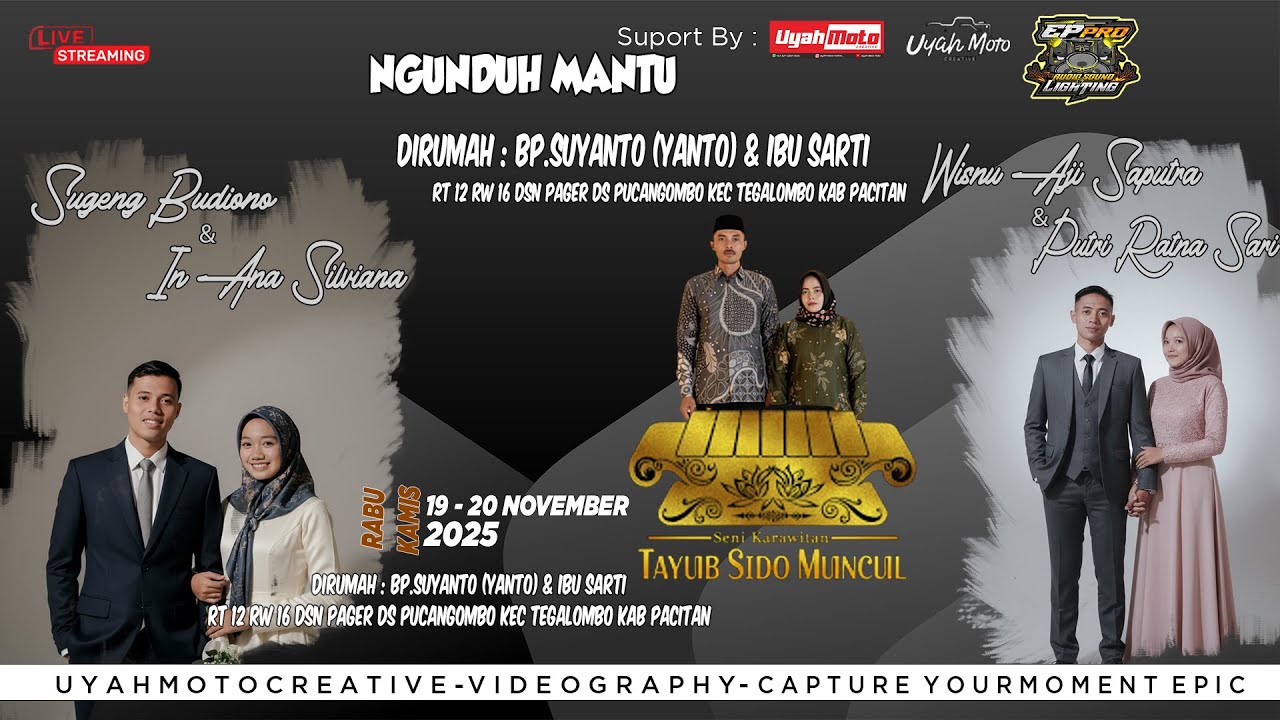 LIVE! TAYUB SIDO MUNCUL - NGUNDUH MANTU - DIKED BP.SUYANTO (YANTO) - PUCANGOMBO TEGALOMBO 19 NOV