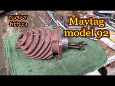 Maytag model 92 hit and miss engine Piston Install fifteen - YouTube