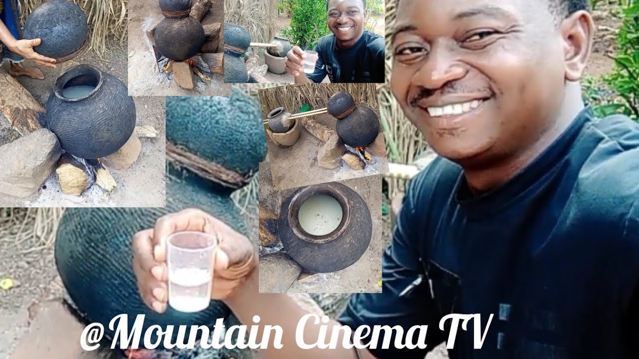 The making of local dry Gin in Obudu this is the process turning Palm wine into local dry Gin 