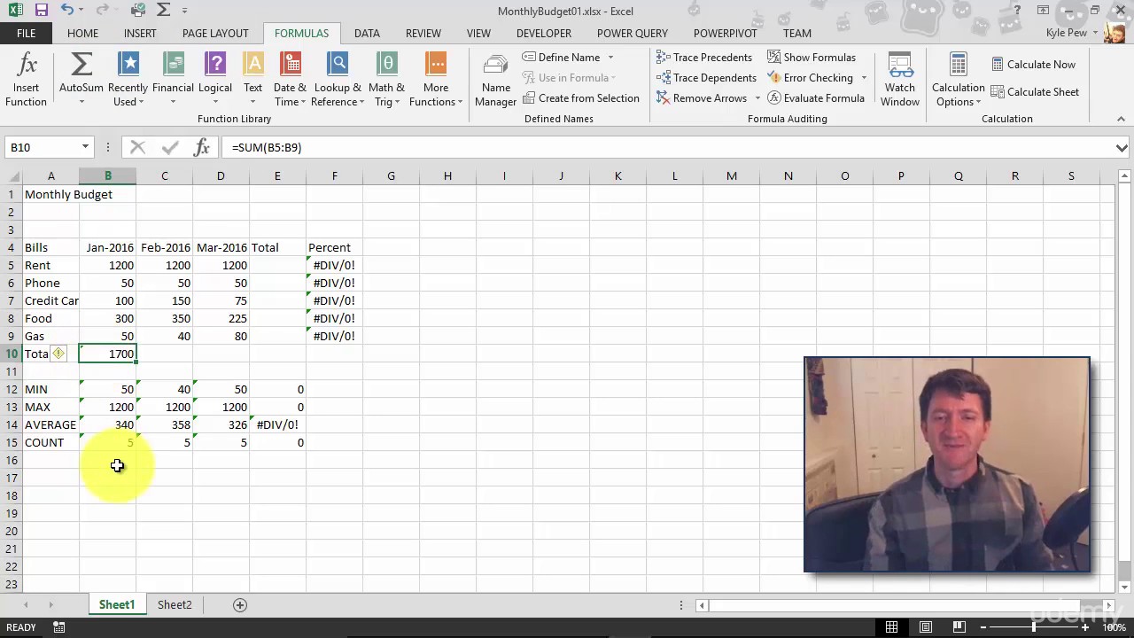Using The AutoFill Command To Copy Formulas YouTube Using The AutoFill Command To Copy Formulas YouTube