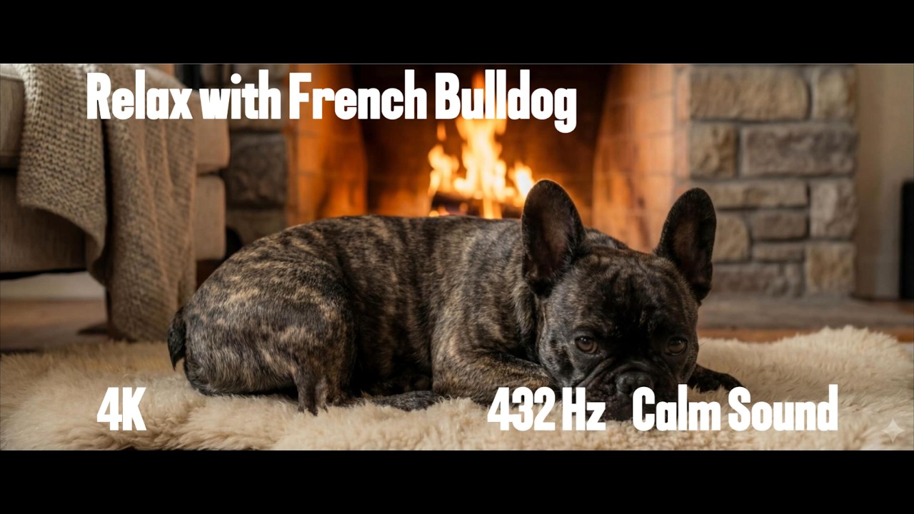 Frenchie Dreams by the fireplace (3 hours of pure peace)  🔥 432Hz Healing Frequency (4K)
