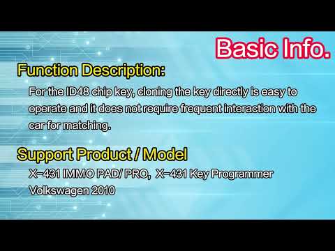 LAUNCH X431 Key Programmer: Copy and Clone Volkswagen ID48 Chip Key
