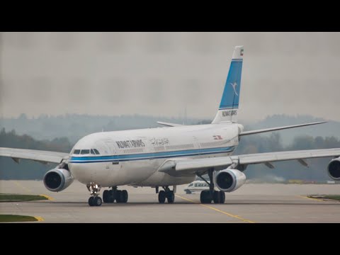 Kuwait Airways Airbus A340-313 Flight KU174 departure from Munich MUC to Kuwait KWI 9K-ANB