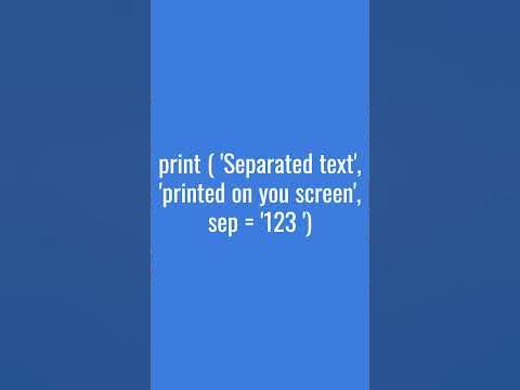 Very useful 'SEP'' Keyword in PYTHON #shorts #python #pythonprogramming ...