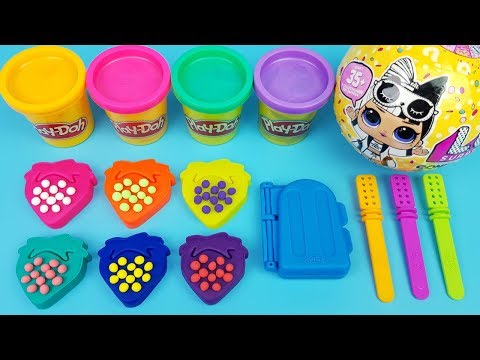 Learn <strong>6</strong> Colors Strawberry Ice <strong>Cream</strong> with Play Doh Surprise Toy LOL