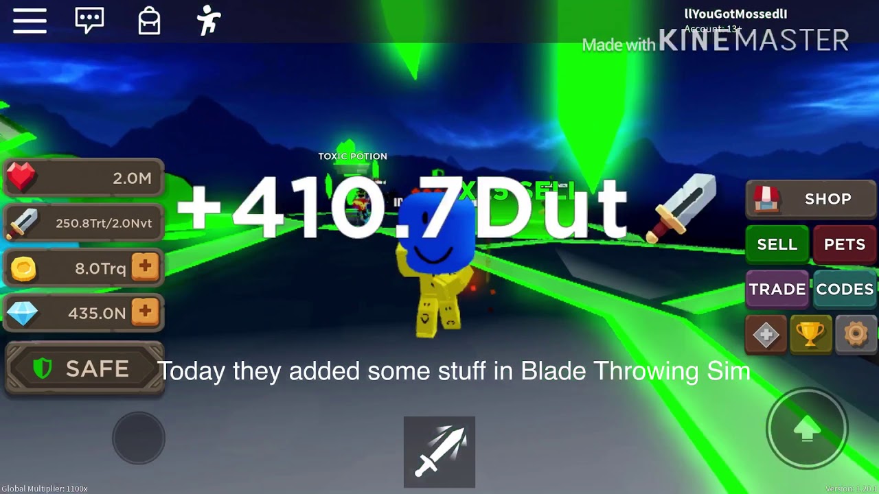 Roblox blade throwing sim (small update)