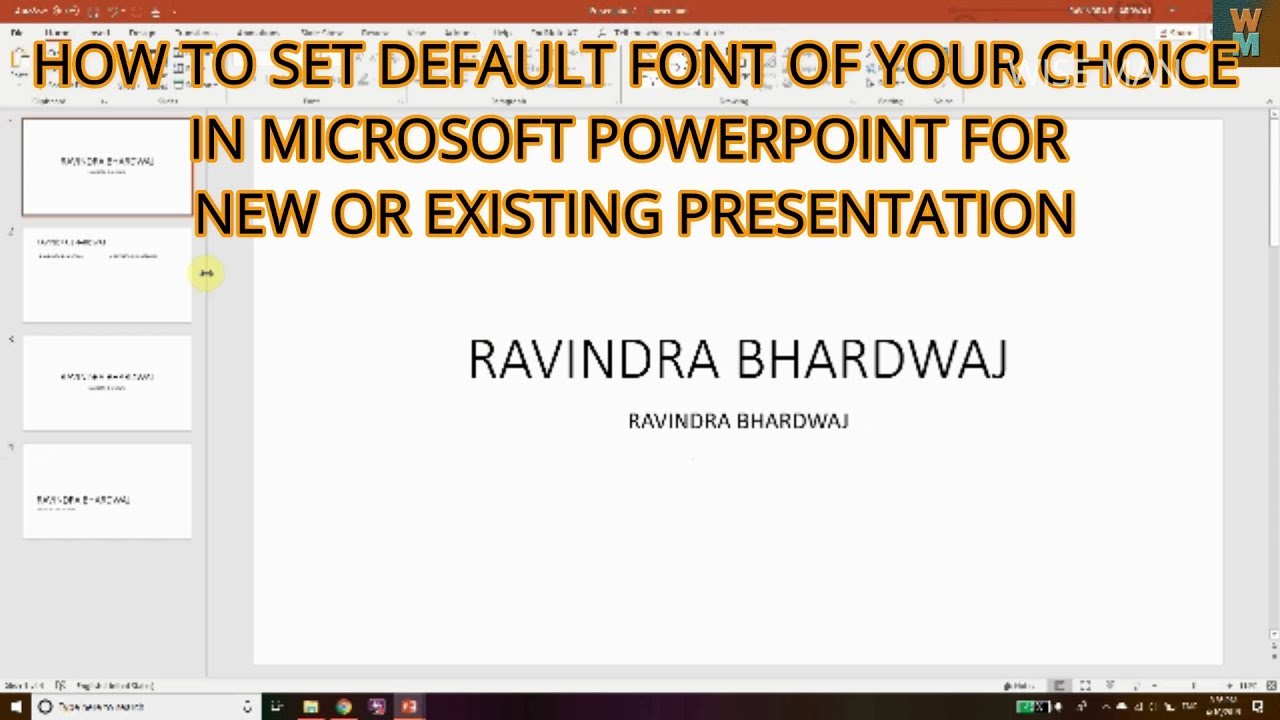 presentation set default font